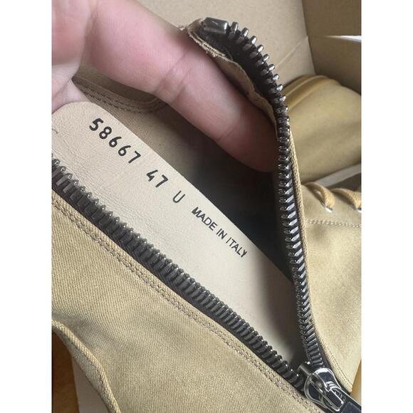 Rick Owens DRKSHDW Ramones Mustard High Top Sneakers Size 47 New w/ Box - Picture 7 of 8